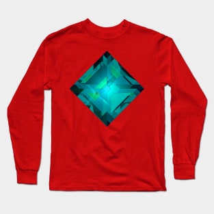 Turquoise Square Shape Gemstone Long Sleeve T-Shirt